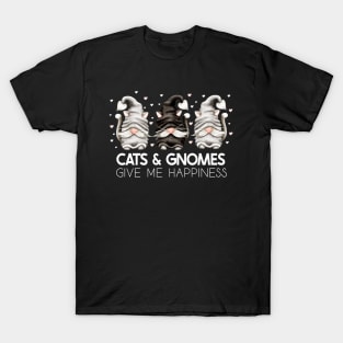 Cats Gnomes Give Me Happiness T-Shirt